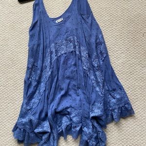 Blue free people trapeze dress